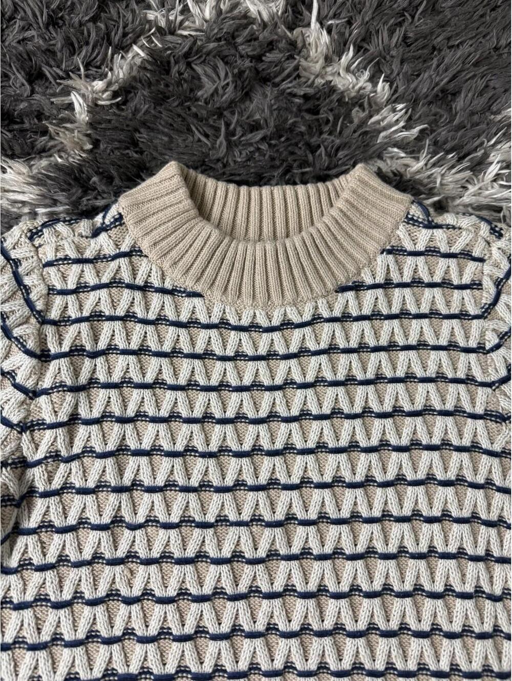 Talbots Sweater Women’s Large Striped Knit Mock Neck Long Sleeve - Picture 3 of 8